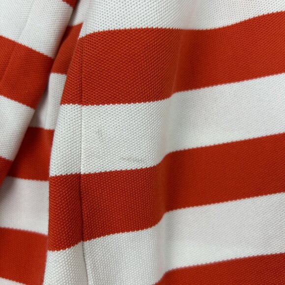 Polo Golf Ralph Lauren Performance Polo Shirt Orange White Strip Mens XL Pro Fit - Picture 13 of 14
